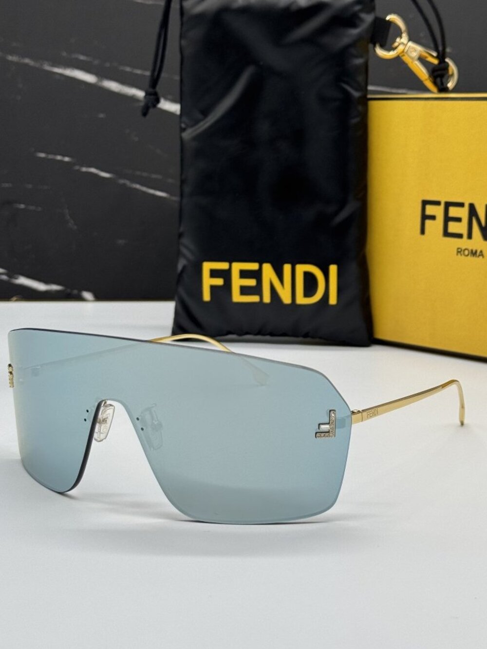 NEW FENDI FE4121US 30X SUNGLASSES GOLD UNISEX EYEWEAR FENDI